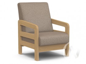 Кресло отдыха Вега-34 (бук лак/UNO CARAMEL) в Зелёном Бору - zelyonyj-bor.katalogmebeli.com | фото