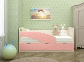 Кровать Бабочки 1,6м (Розовый металлик) в Зелёном Бору - zelyonyj-bor.katalogmebeli.com | фото