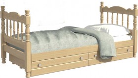Кровать одинарная Аленка из массива сосны 800*1890 Сосна в Зелёном Бору - zelyonyj-bor.katalogmebeli.com | фото