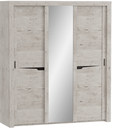 Шкаф трехдверный Соренто с раздвижными дверями Дуб бонифаций/Кофе структурный матовый в Зелёном Бору - zelyonyj-bor.katalogmebeli.com | фото